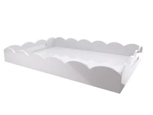 26x17 Scalloped Tray White