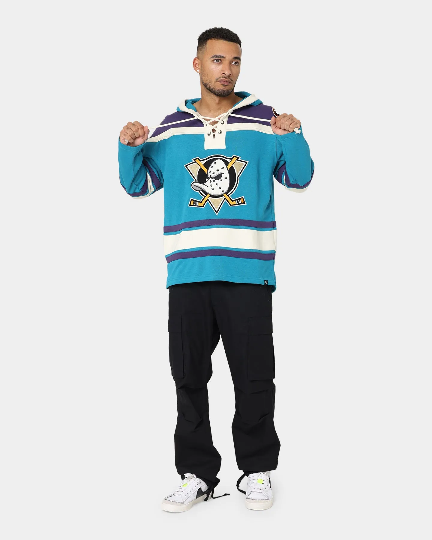 47 Brand Anaheim Ducks Lacer Hoodie Purple/Sharks Teal