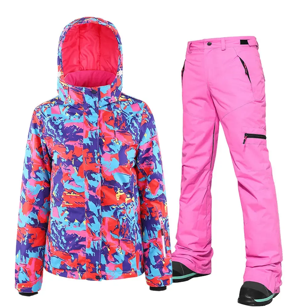 Affordable Women Outdoor Snowwear Winter Jackets & Pants Set