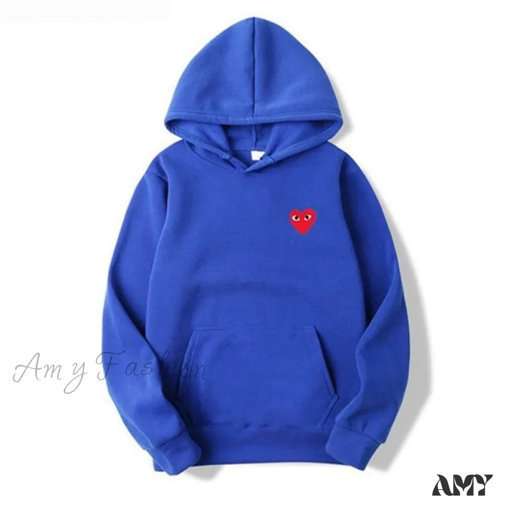 Amy Fashion - Cotton Heart-Eye Printed Fall/Winter Casual Hoodies