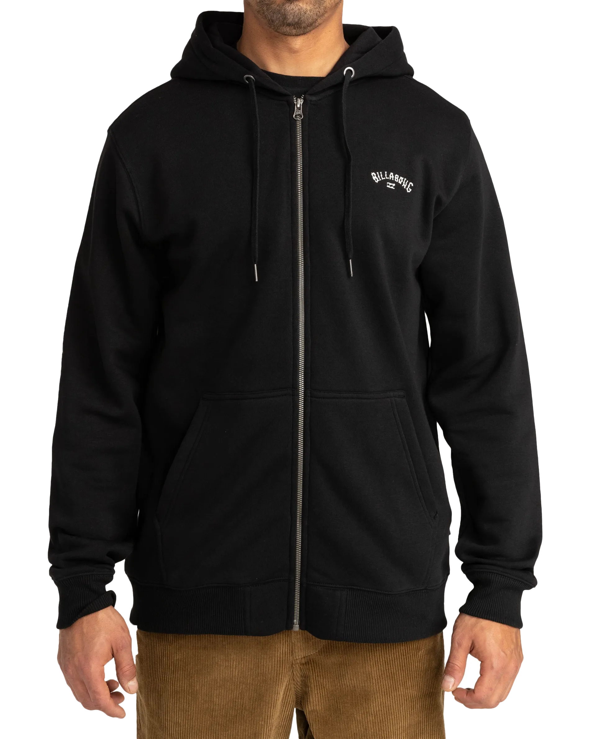 Arch Zip Hoodie in Black