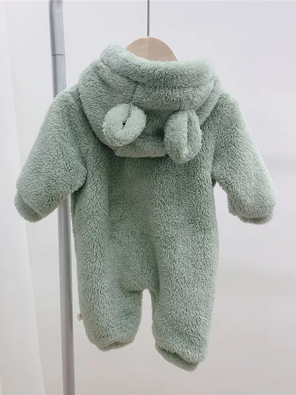 Baby Fuzzy Bear Fleece Hood Onesie