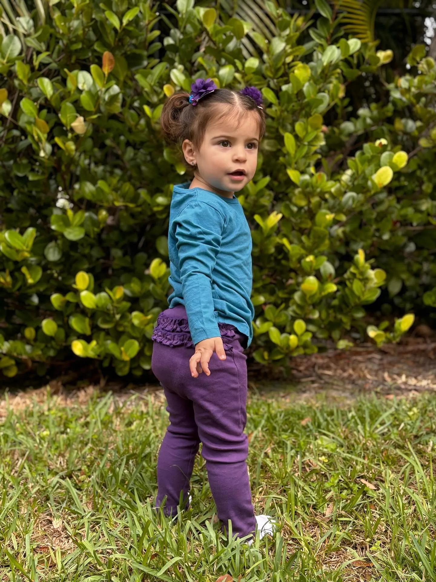 Baby Ruffle Butt Soft Cotton Leggings | Deep Purple