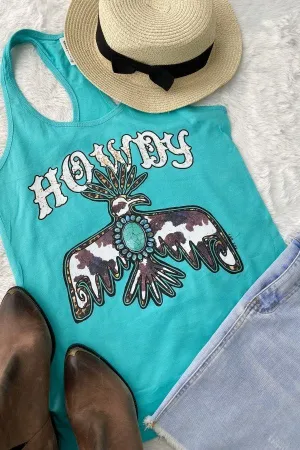 BELLA TANK HOWDY - TURQUOISE