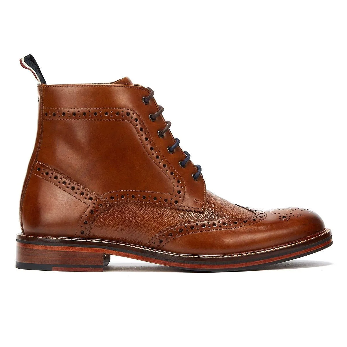 Ben Sherman Alfred Brogue Leather Men's Tan Boots