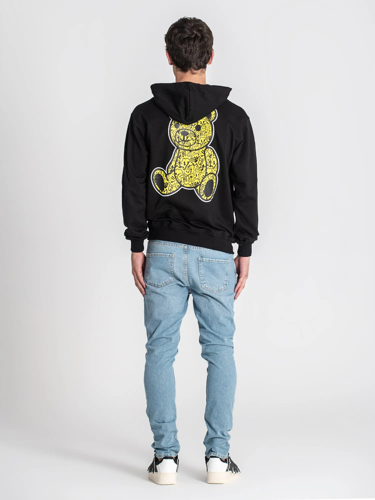 Black Smiley Bear Hoodie