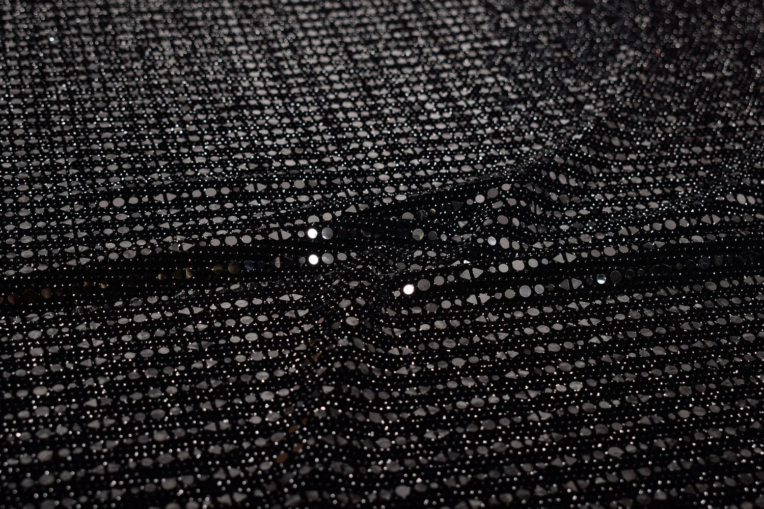 Black With Silver Sequin Sequin Knit Fabric