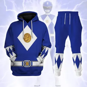 Blue Ranger Mighty Morphin The Movie (1995) Hoodies Sweatshirt T-shirt Hawaiian