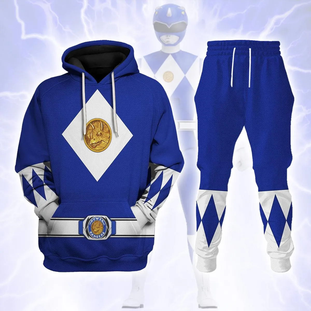 Blue Ranger Mighty Morphin The Movie (1995) Hoodies Sweatshirt T-shirt Hawaiian