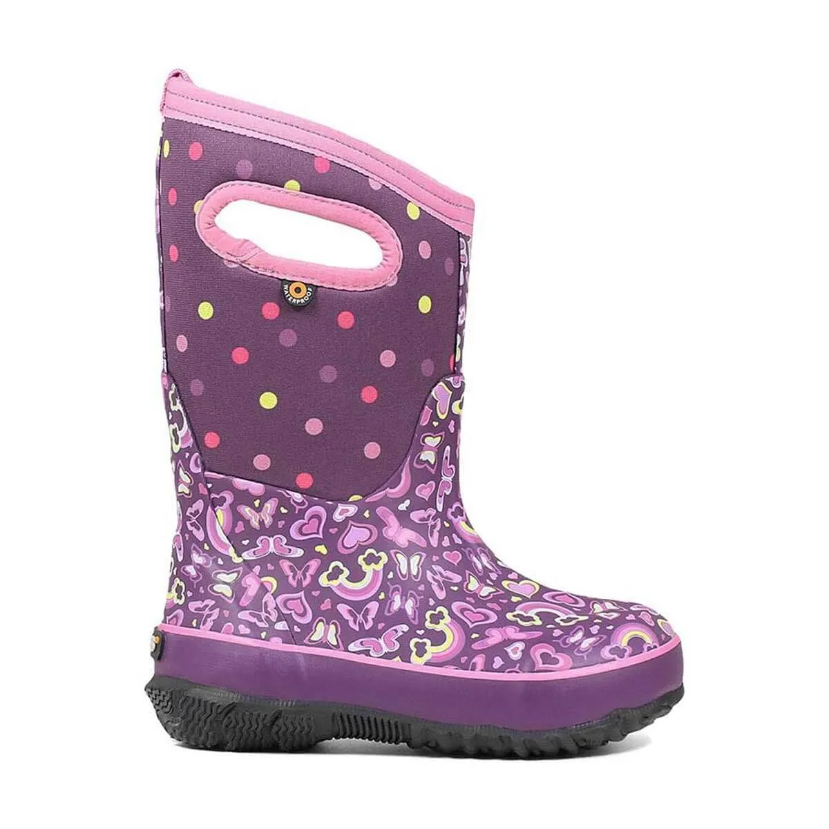 Bogs Kids' Winter Boots - Classic Rainbow, Purple Multi, Size 12 | 72447-540-120