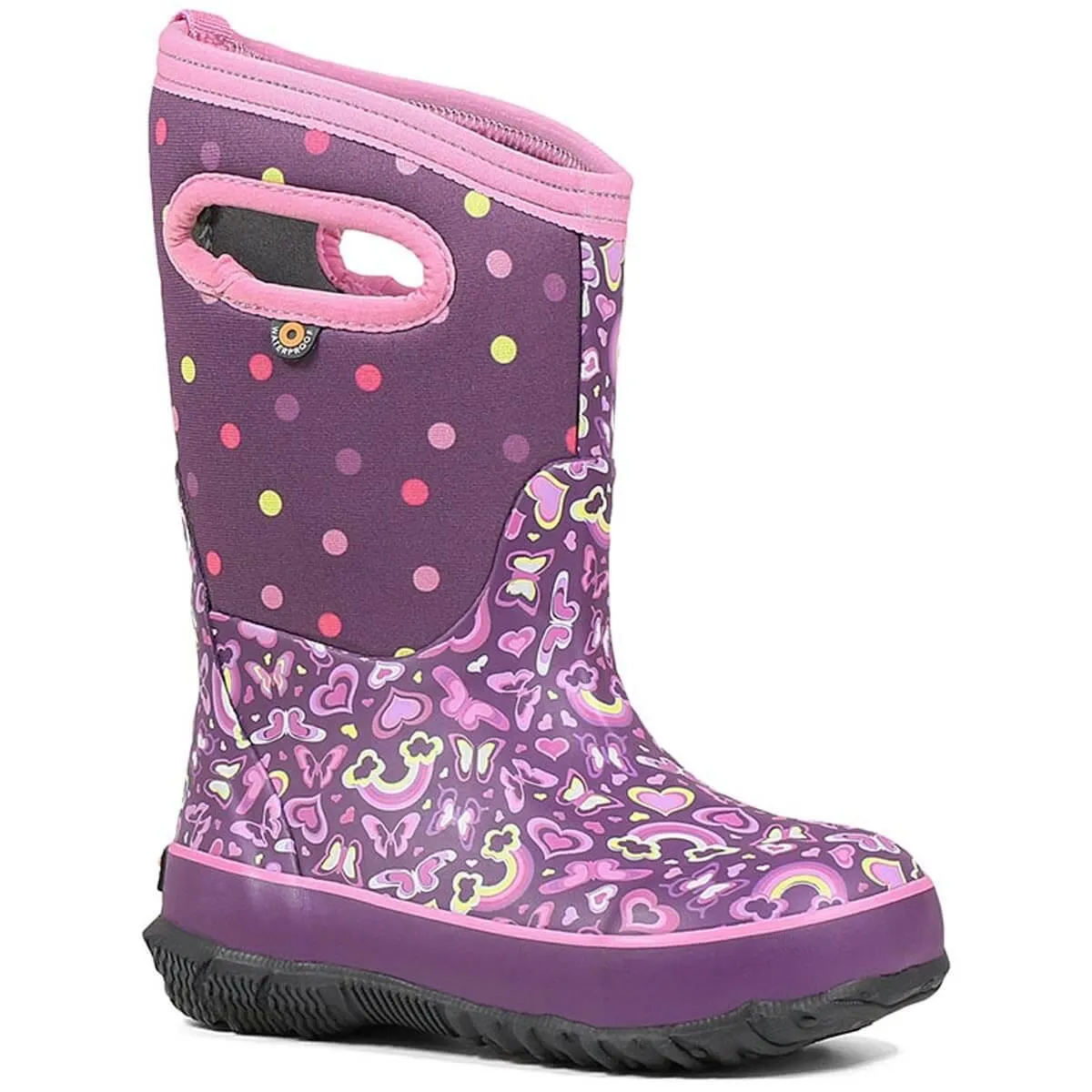 Bogs Kids' Winter Boots - Classic Rainbow, Purple Multi, Size 12 | 72447-540-120