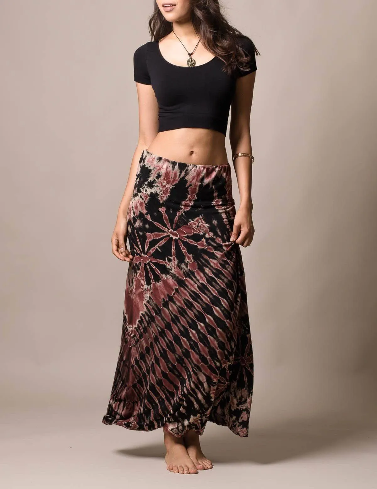 Boho Tie-Dye Maxi Skirt