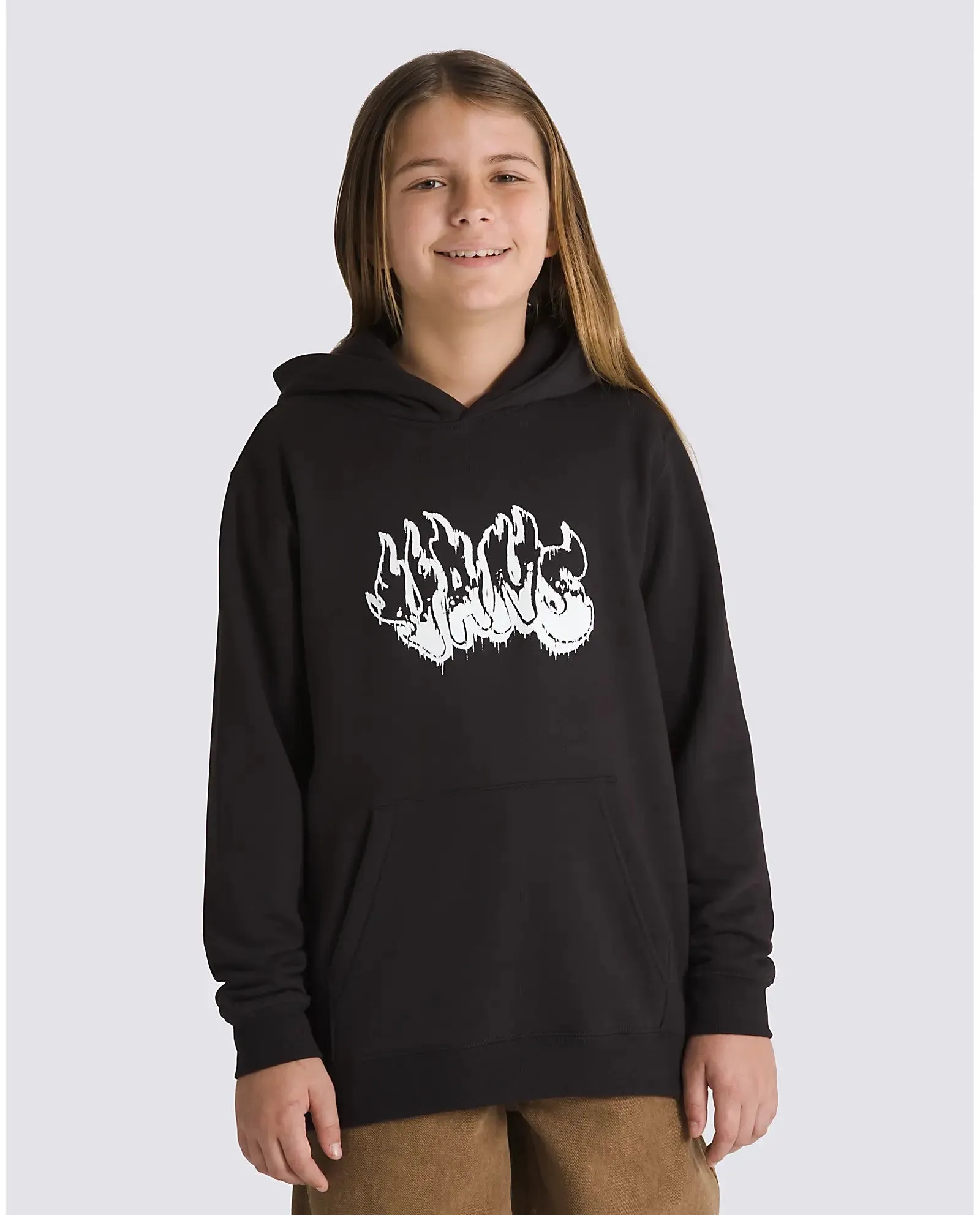 Boys Burnout Hoodie in Black