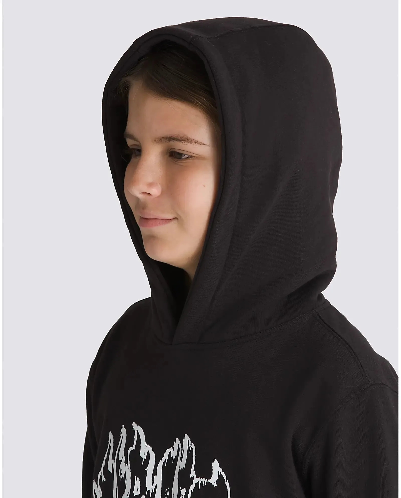 Boys Burnout Hoodie in Black