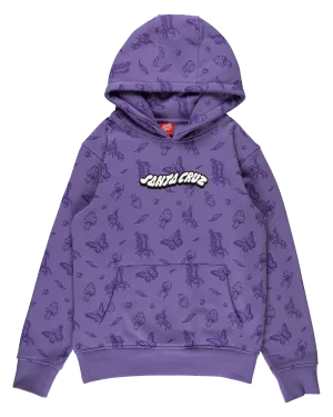 Boys Winkowski Comic Bugs Hoodie in Meta Mauve