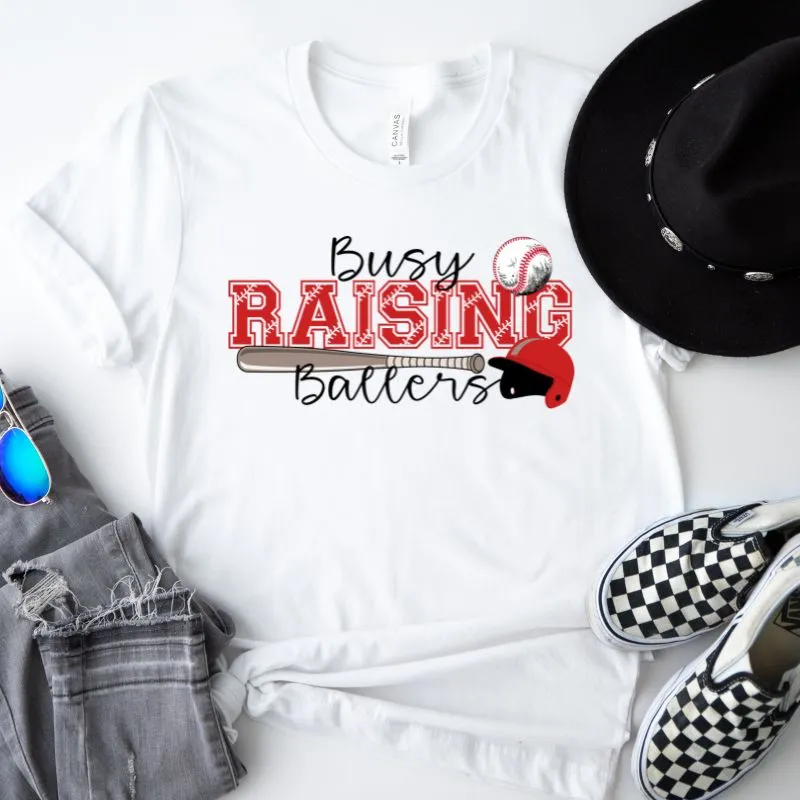 Busy Raising Ballers Baseball Design PNG Download