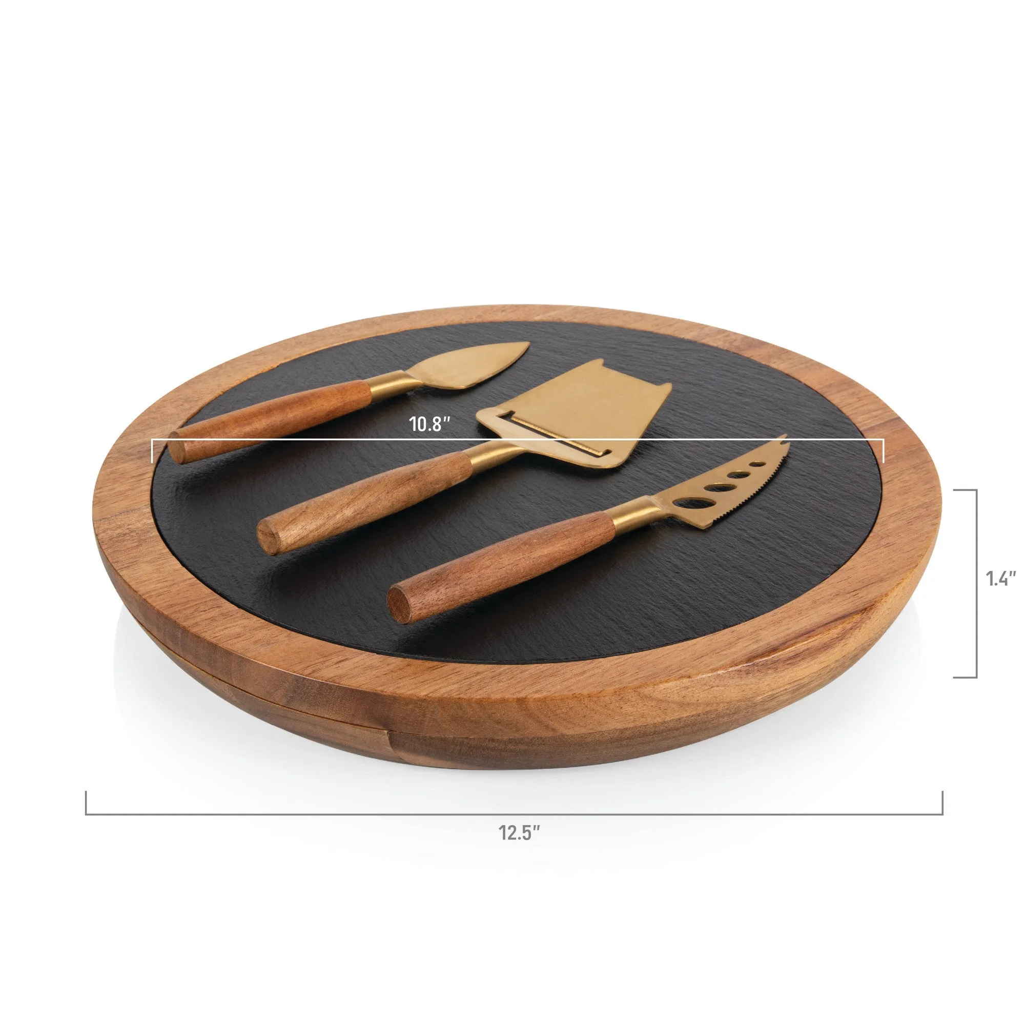 Columbus Blue Jackets - Insignia Acacia and Slate Serving Board with Cheese Tools