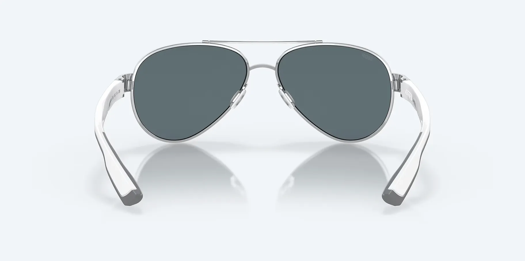 Costa Del Mar Loreto Palladium White Temples Frame/Blue Mirror Polycarbonate Lens Sunglasses