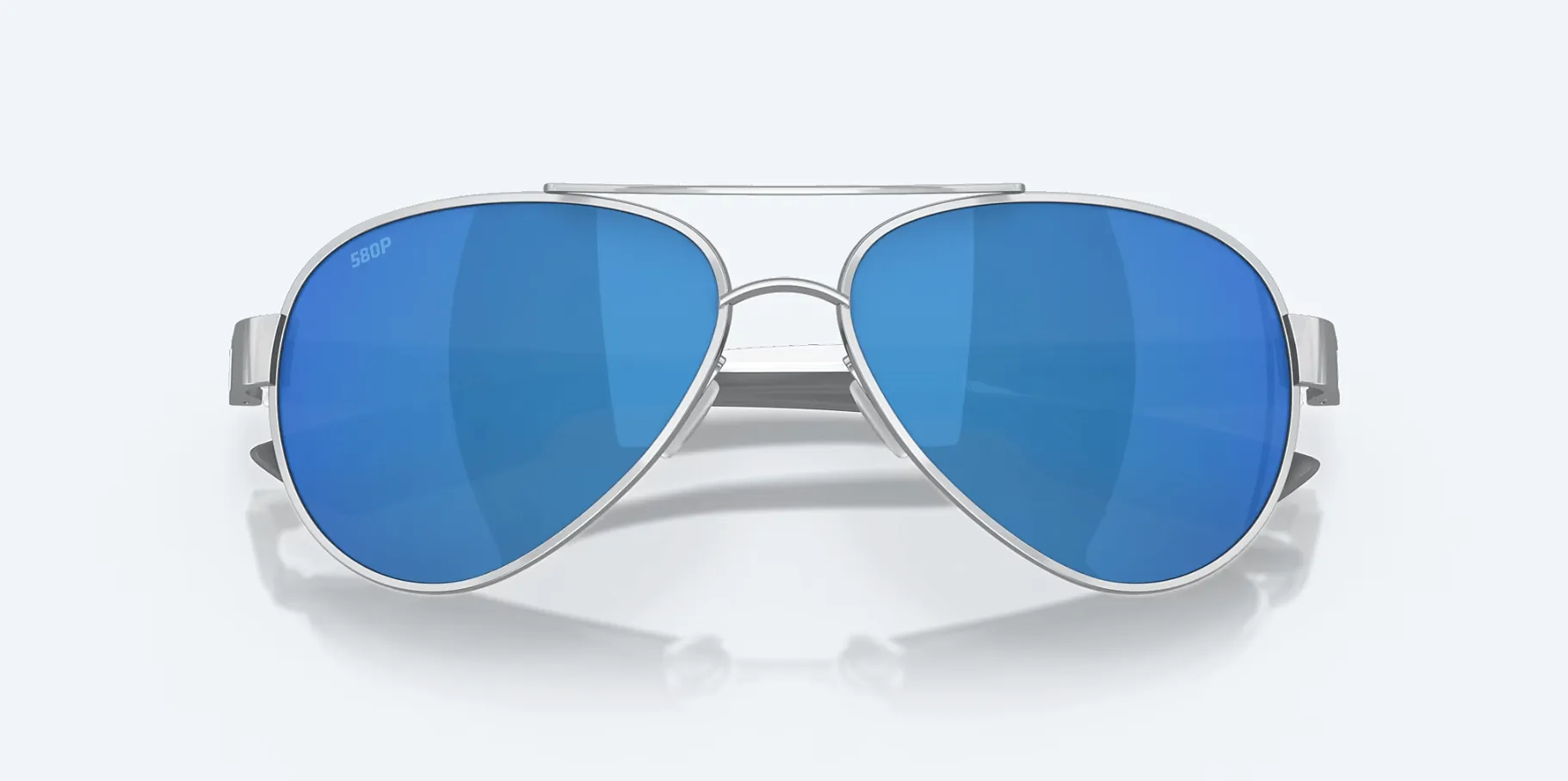 Costa Del Mar Loreto Palladium White Temples Frame/Blue Mirror Polycarbonate Lens Sunglasses