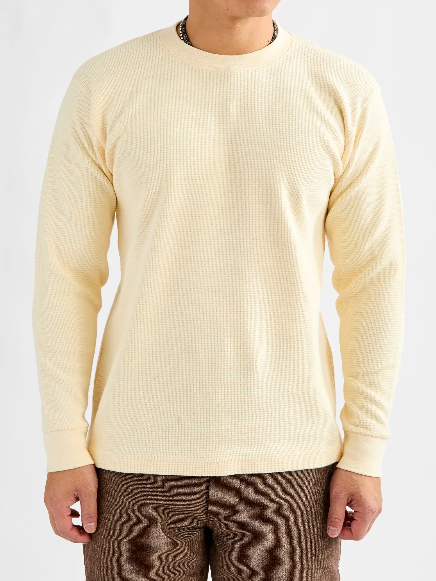 Cotton Longsleeve Thermal Knit in Cream