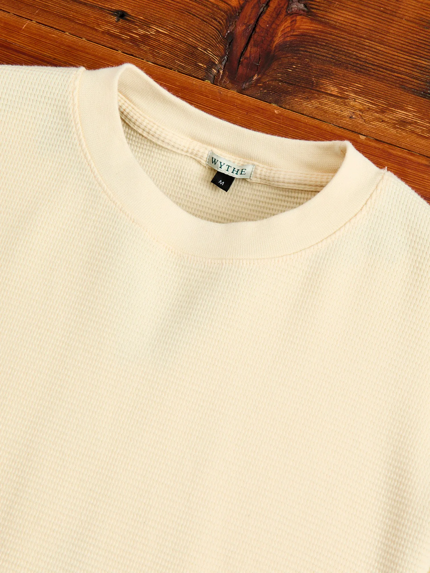 Cotton Longsleeve Thermal Knit in Cream