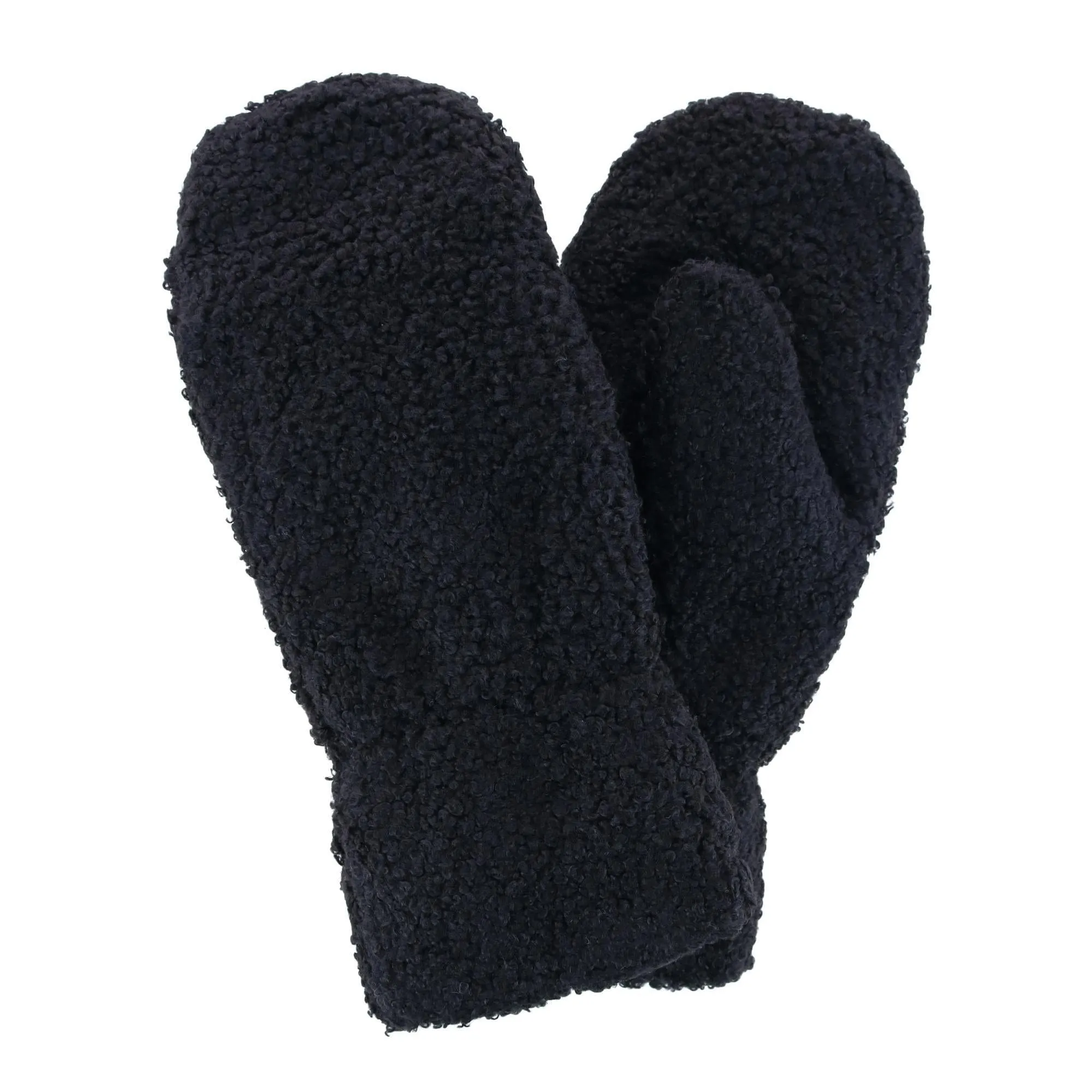 CTM® Women's Boucle Teddy Mittens with Gathered Wrist