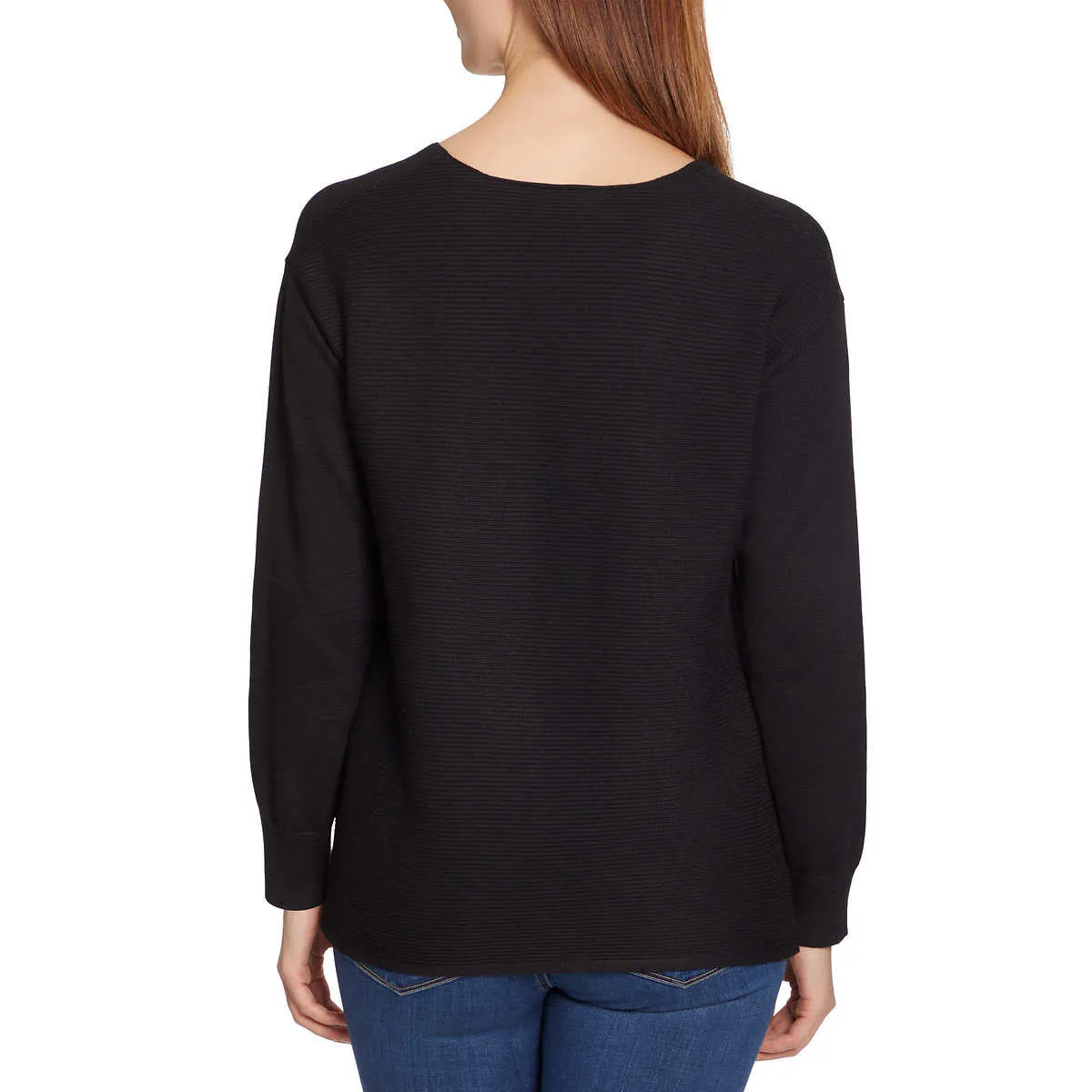 Ella Moss Women's Soft Ribbed Knit V-Neck Sweater