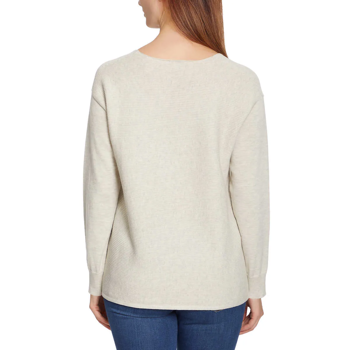 Ella Moss Women's Soft Ribbed Knit V-Neck Sweater