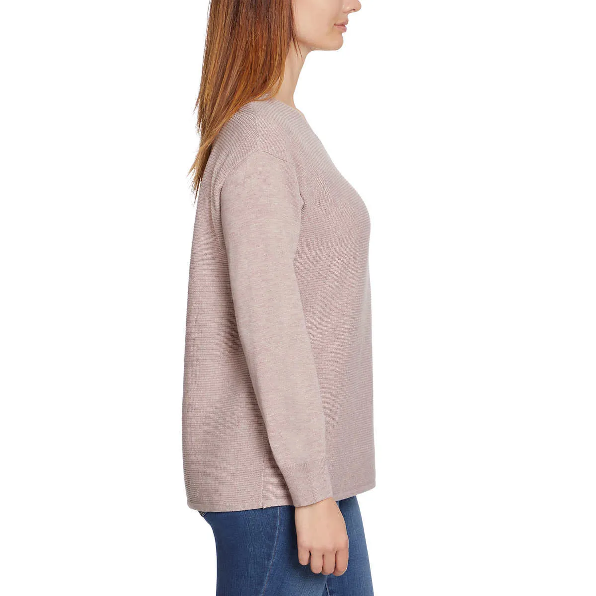 Ella Moss Women's Soft Ribbed Knit V-Neck Sweater