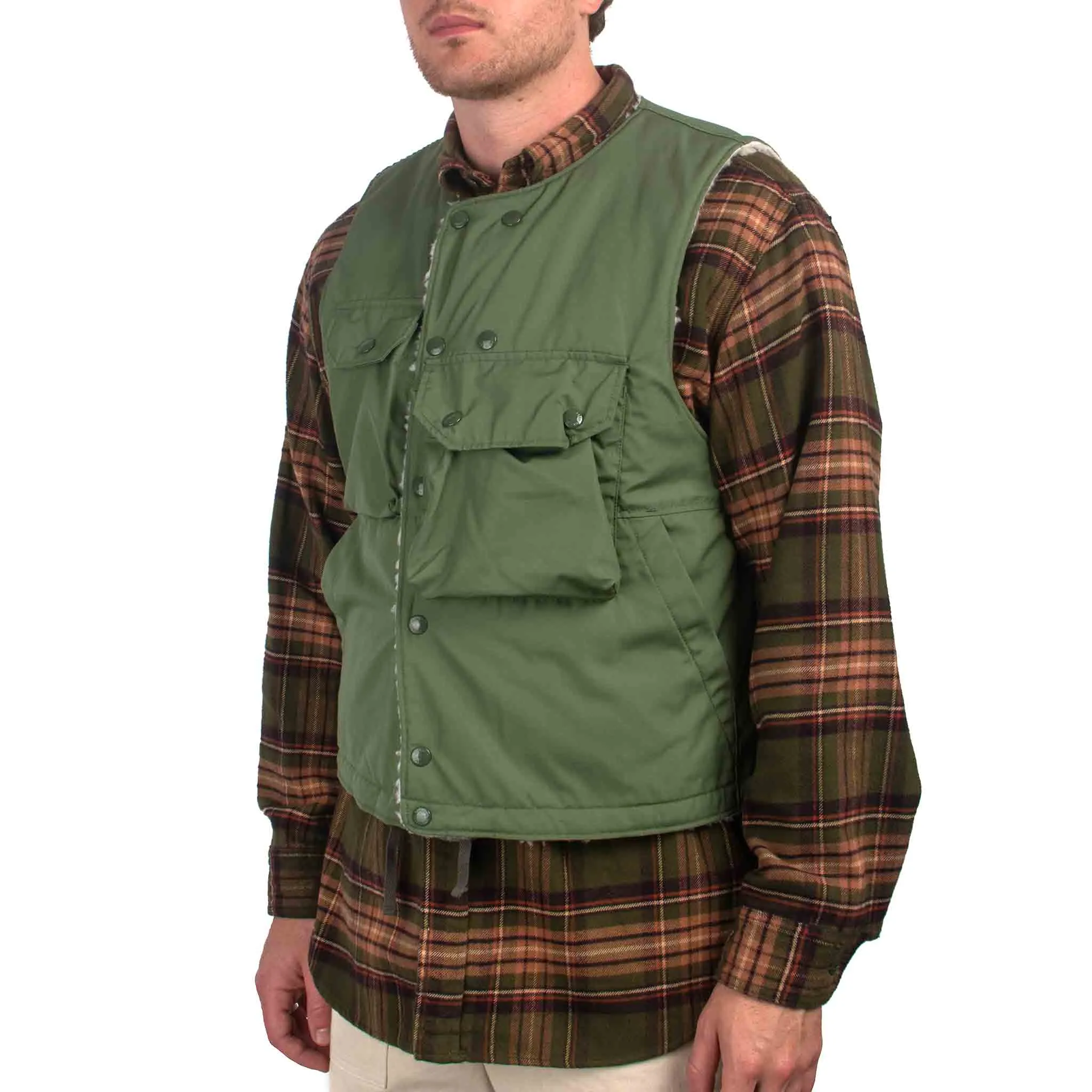 Engineered Garments Cover Vest Olive PC Poplin