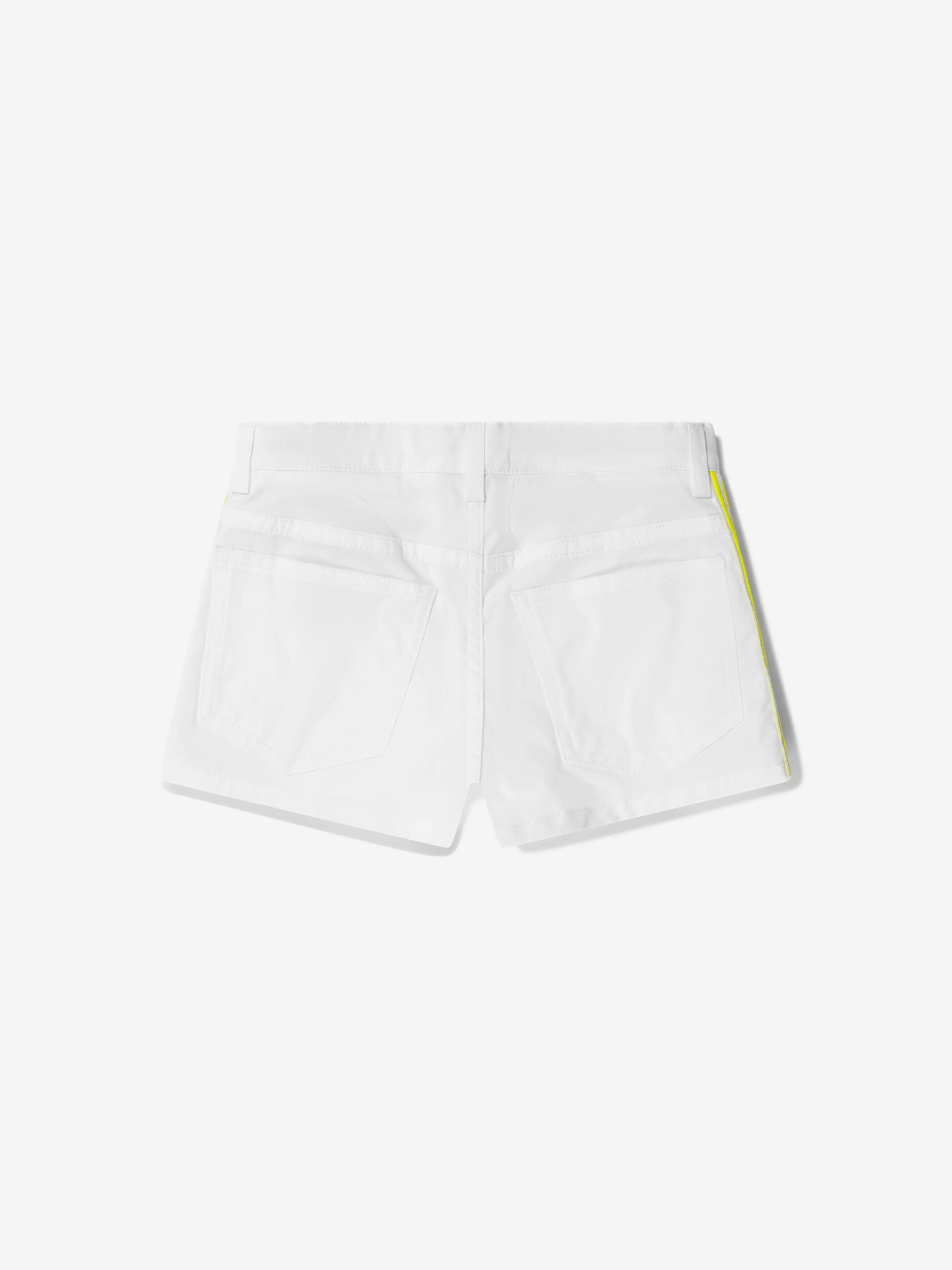 Fendi Girls Cotton Garbardine Logo Trim Shorts