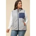 Fleece Zip-Up Vest Featuring Pocket Detail at Side