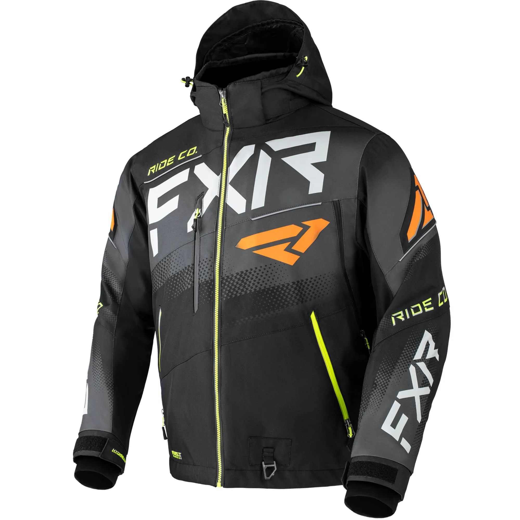 FXR Boost FX Snowmobile Jacket Black/Charcoal/Orange/Hi-Vis