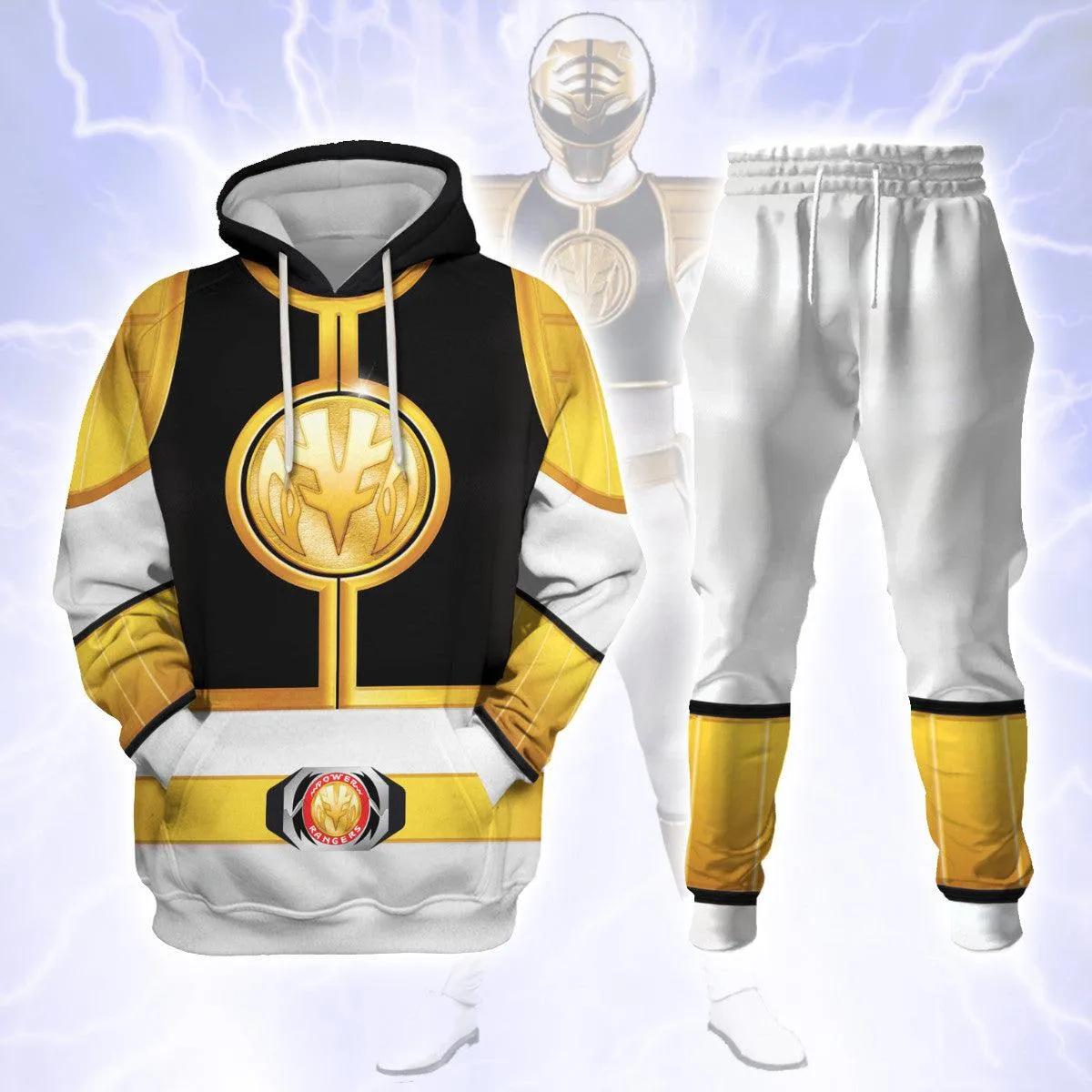 Gearhomie Unisex Tracksuit Hoodies White Power Ranger 3D Costumes