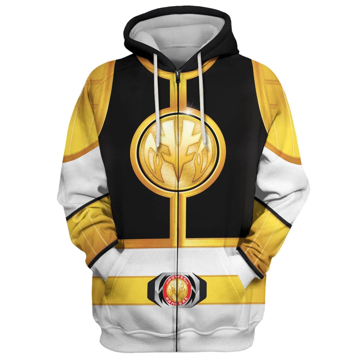 Gearhomie Unisex Tracksuit Hoodies White Power Ranger 3D Costumes