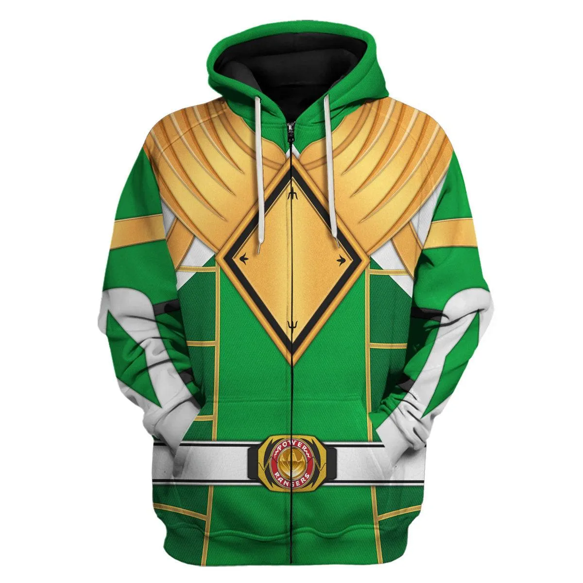 Green Ranger Dragon Shield Mighty Morphin Cosplay Hoodies Sweatshirt T-shirt Hawaiian