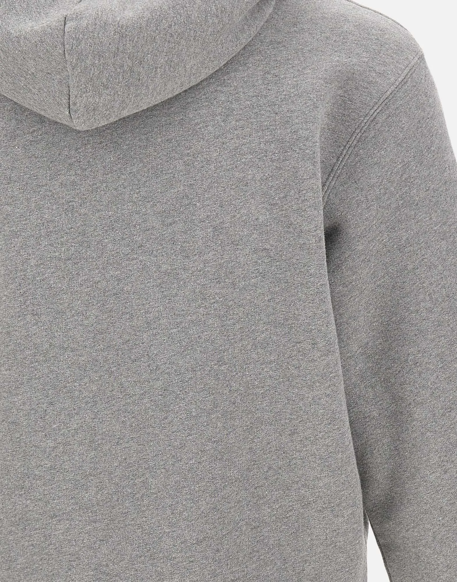 Grey Cotton Hooded Zip Sweatshirt