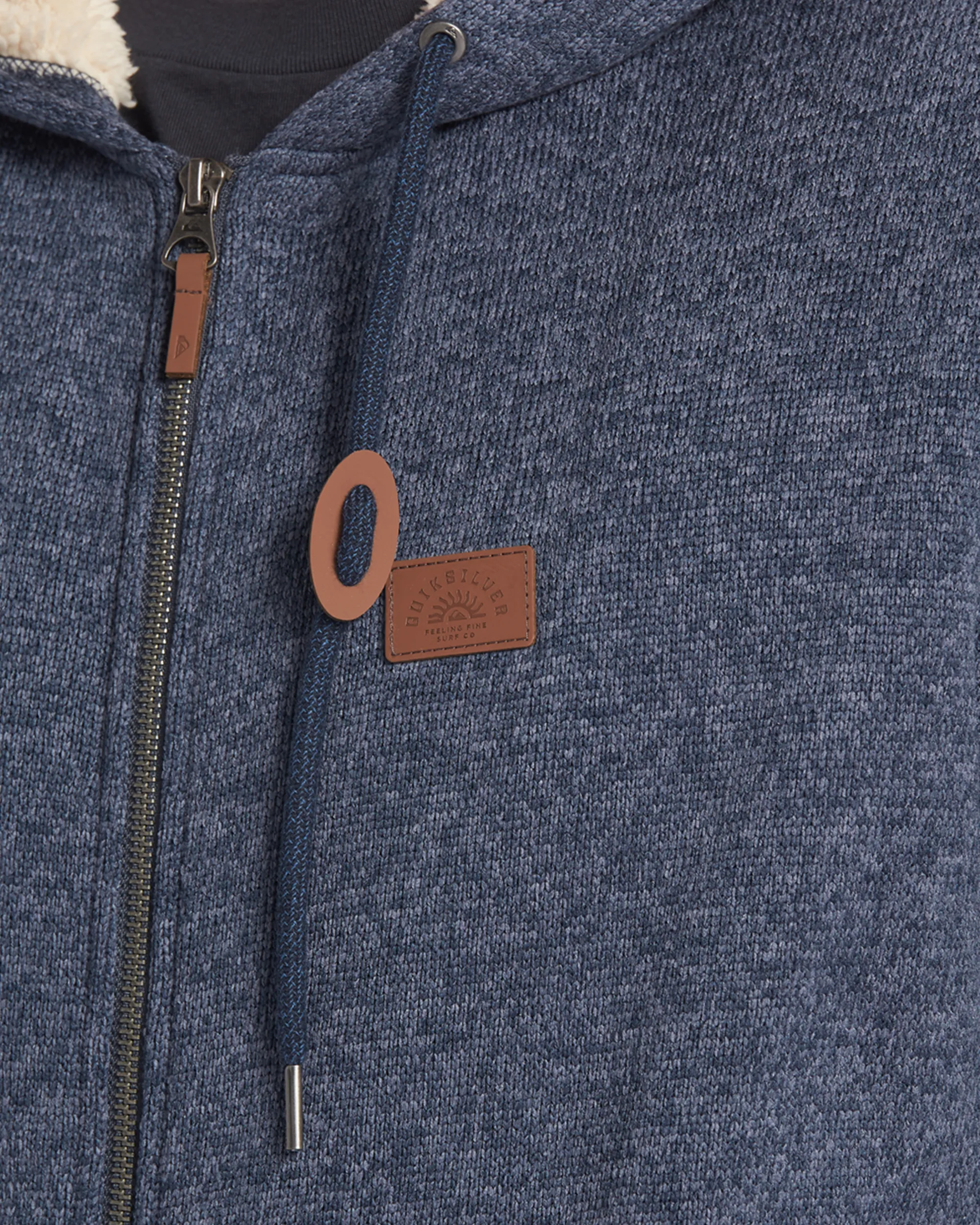 Keller Sherpa Hoodie in Navy Blazer Heather