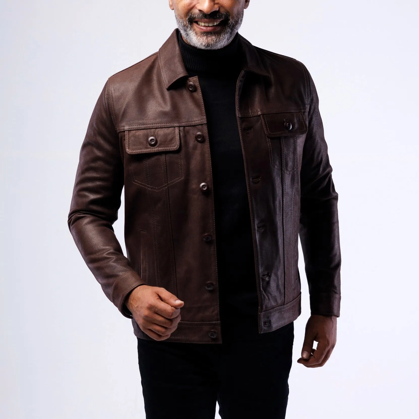 Lambskin Rugged Trucker Jacket