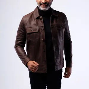 Lambskin Rugged Trucker Jacket