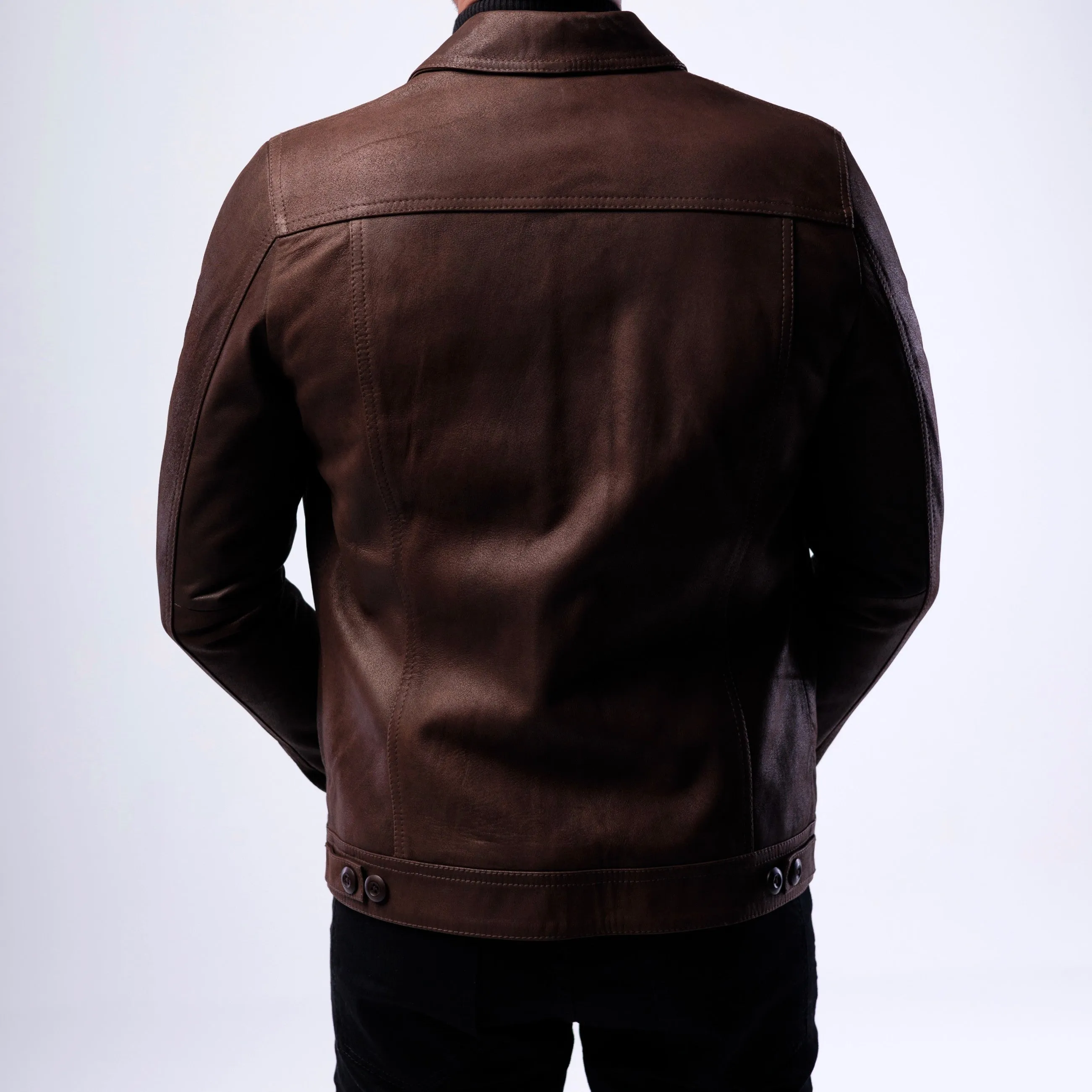 Lambskin Rugged Trucker Jacket