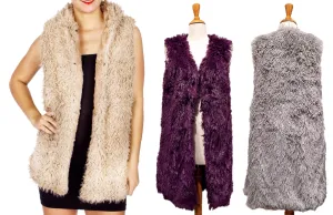 Lightweight & Sleeveless Faux Fur Long Body Vest