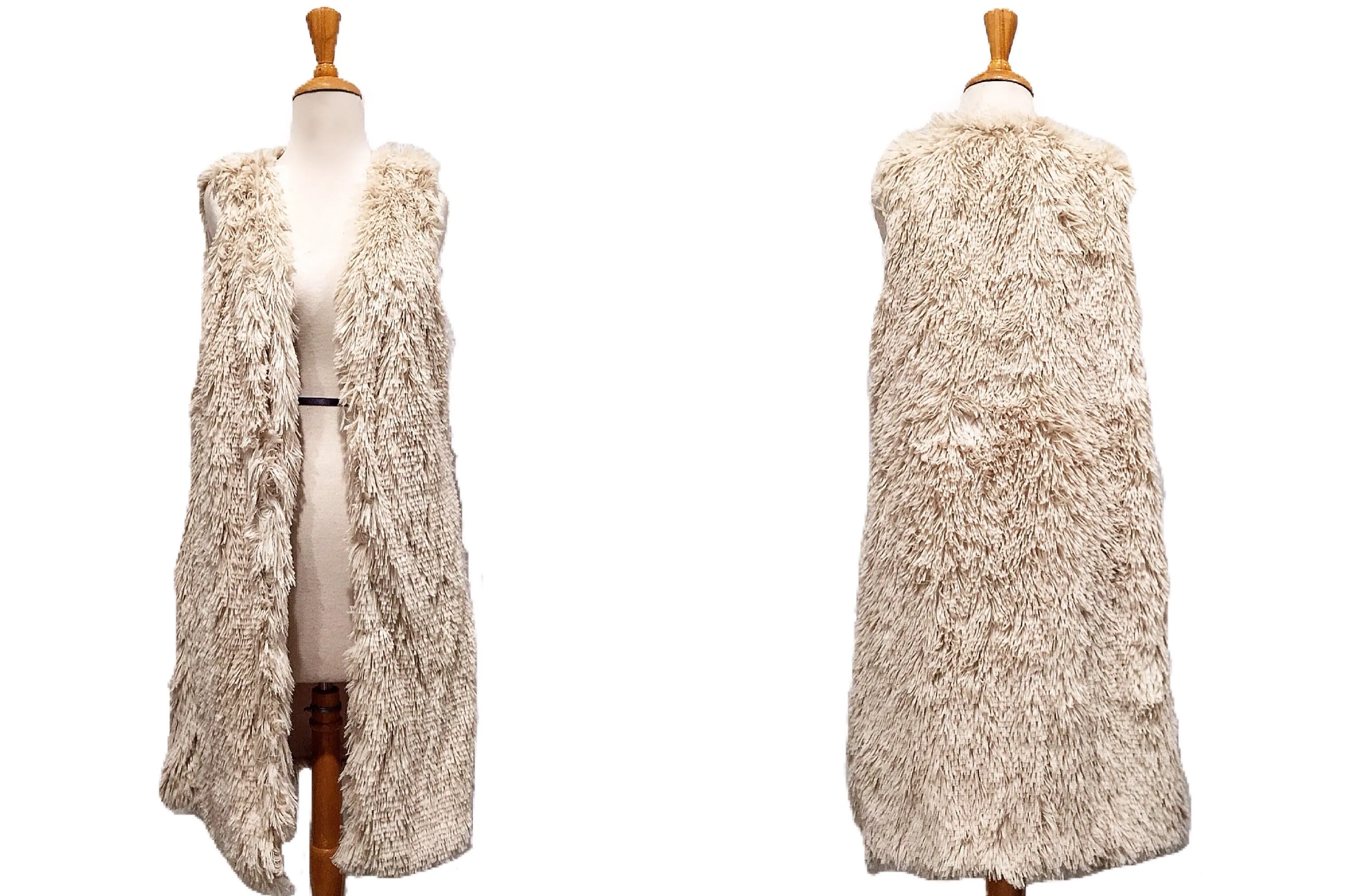 Lightweight & Sleeveless Faux Fur Long Body Vest