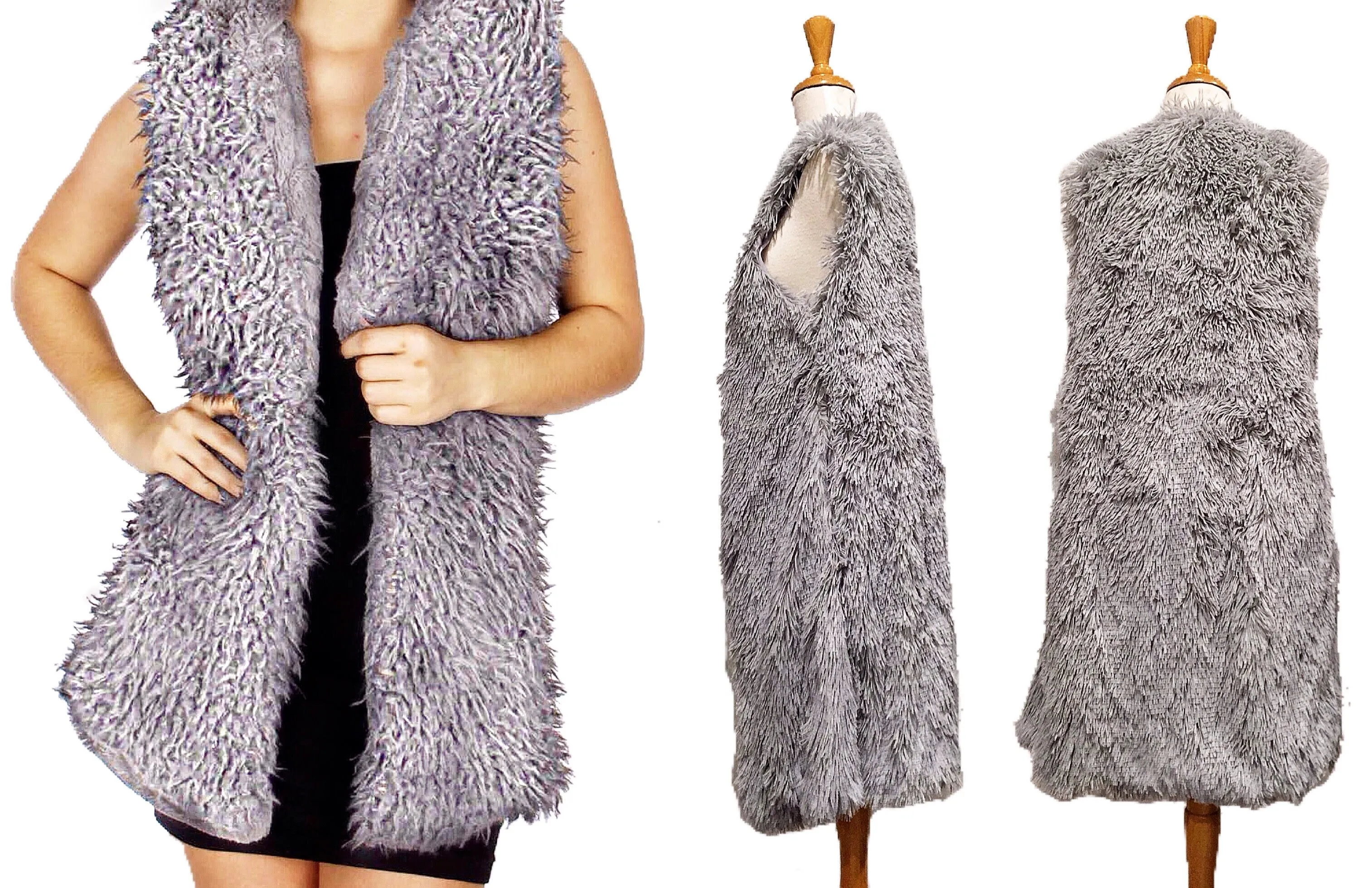 Lightweight & Sleeveless Faux Fur Long Body Vest