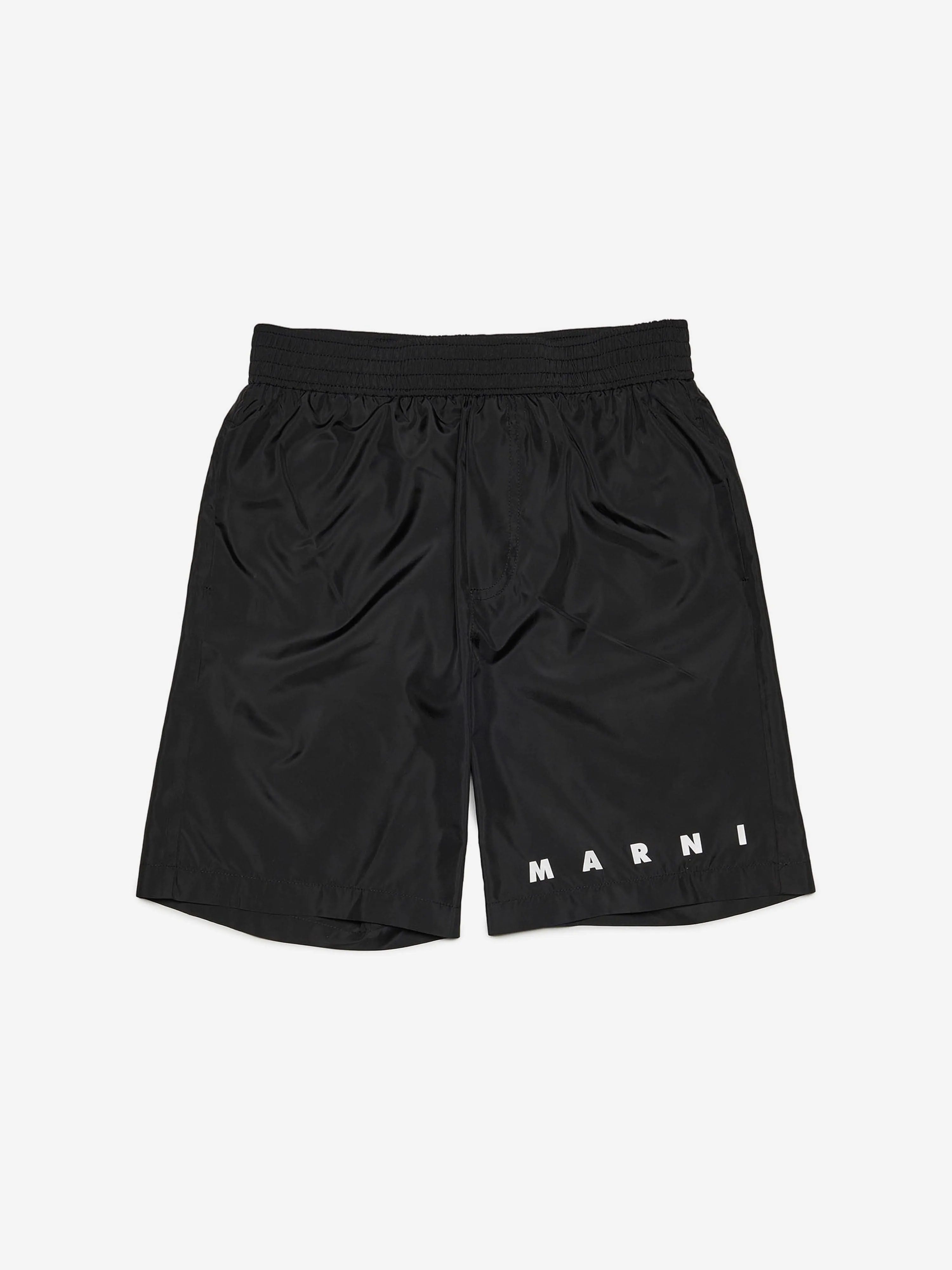 MARNI Boys Logo Swim Shorts in Black