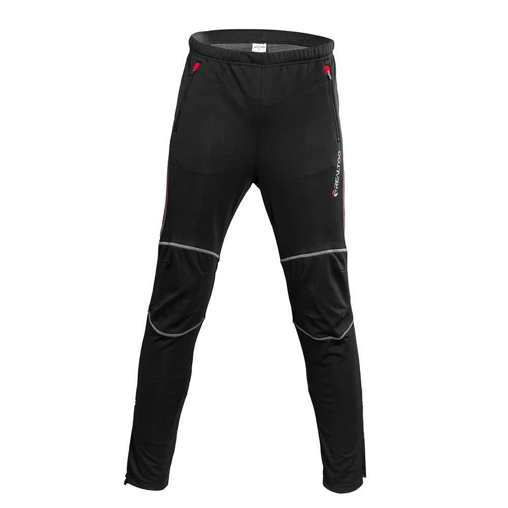 Men's Windproof Athletic Pants Winter Thermal Fleece Outdoor Sport Bike Cycling Riding Pants Trousers