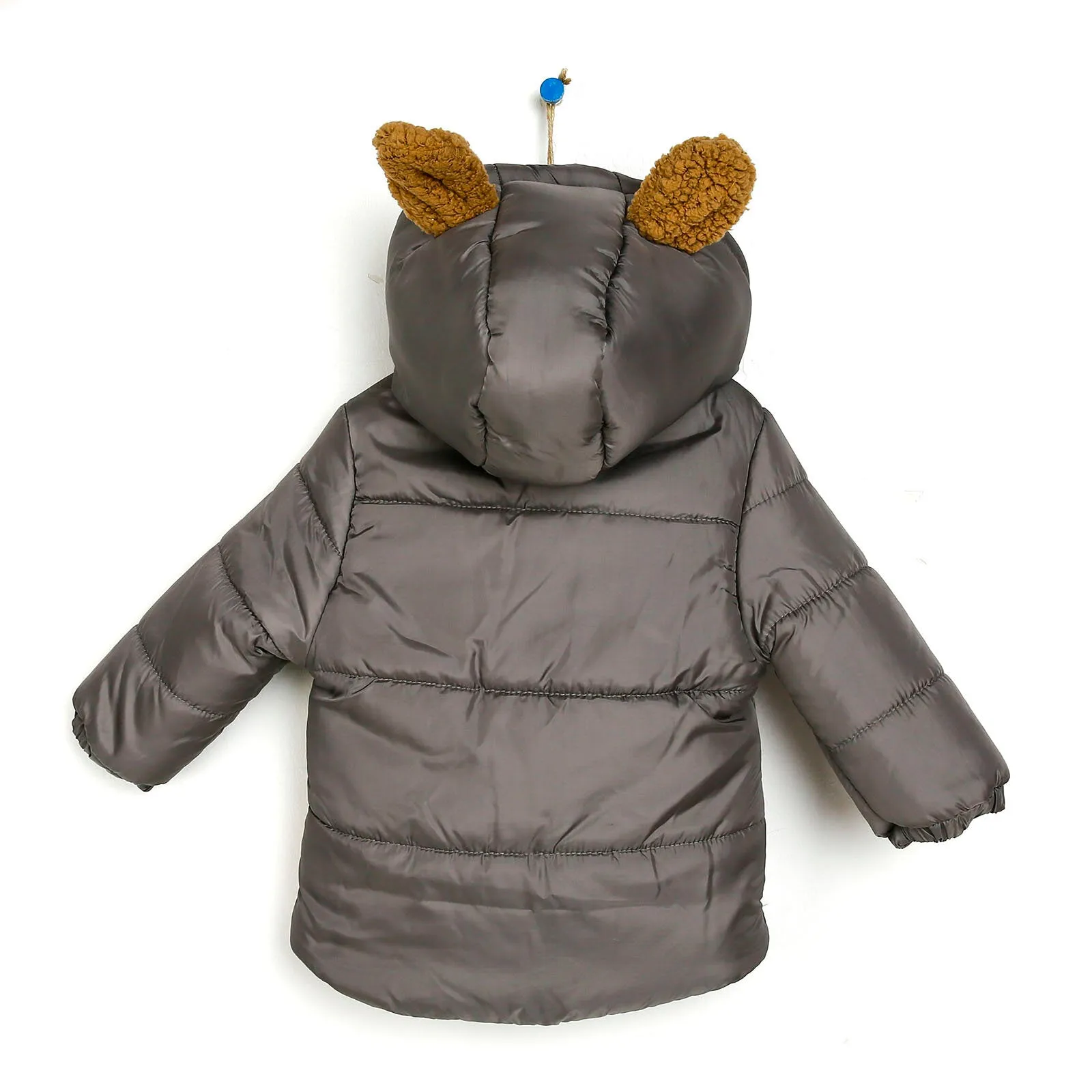 Midimod Baby Boy Coat with Toy Pocket - Dark Grey