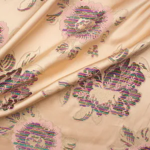 Multi-Coloured Floral Champagne Brocade