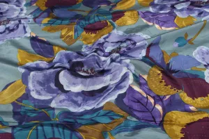 Multicolor Floral Printed Viscose Blend Fabric