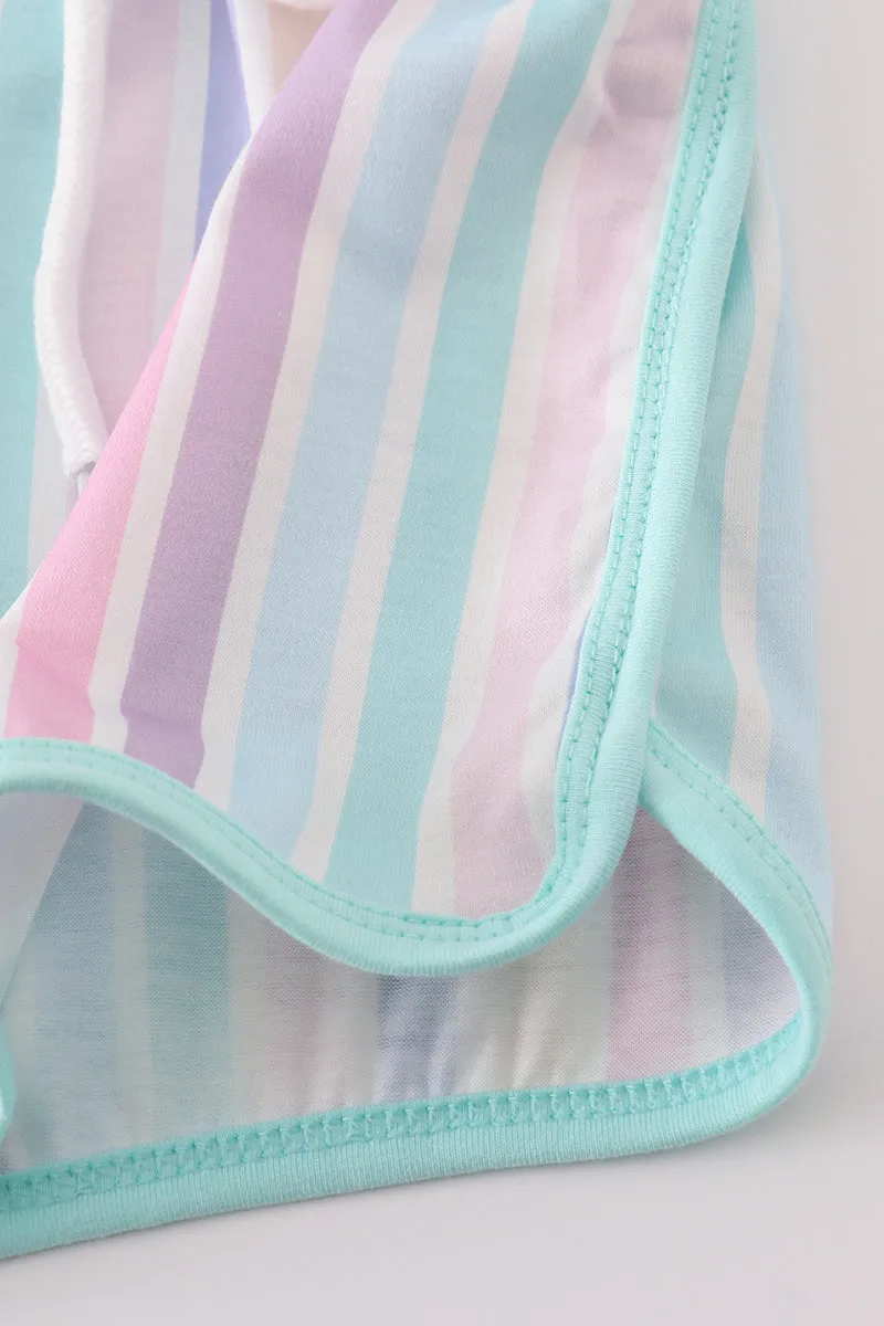 Multicolored stripe girl shorts